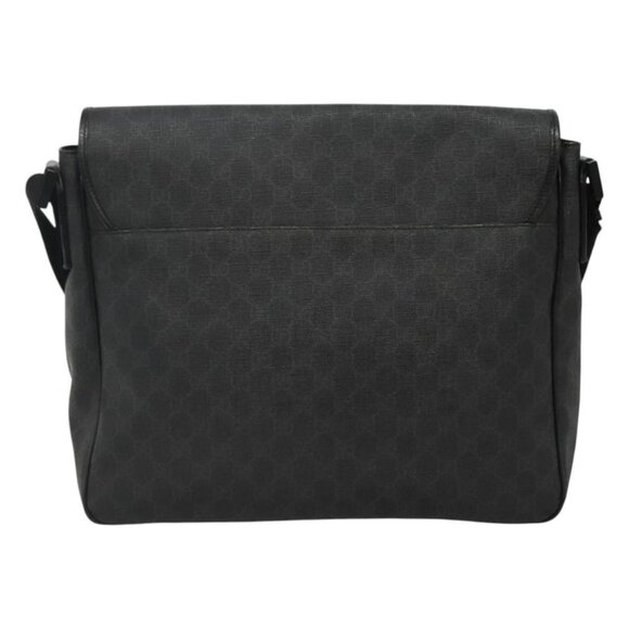 GUCCI GG Supreme Shoulder Bag PVC Black Silver - Picture 11 of 16